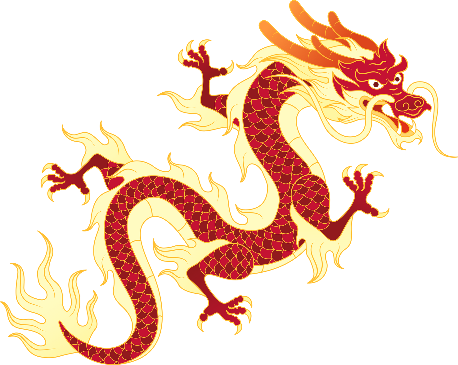 Chinese Dragon New Year Zodiac Illustration. Asian Tradition Symbol.